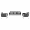 Stance 3 Piece Outdoor Patio Aluminum Sectional Sofa Set MID-3165