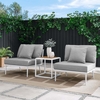 Stance 3 Piece Outdoor Patio Aluminum Set in White Gray