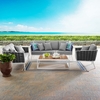 Stance 4 Piece Outdoor Patio Aluminum Sectional Sofa Set MID-3161 in White Gray
