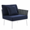 Stance 7 Piece Outdoor Patio Aluminum Outdoor Patio Aluminum Sectional Sofa Set in White Navy
