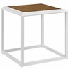 Stance Outdoor Patio Aluminum Side Table in White Natural