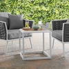 Stance Outdoor Patio Aluminum Side Table in White Natural