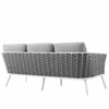 Stance Outdoor Patio Aluminum Sofa in White Gray