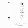 Stellar 1-Light Pendant Light in Opal Polished Nickel