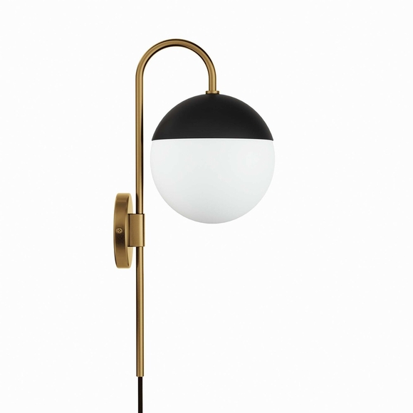 Stellar 1-Light Wall Sconce in Opal Satin Brass