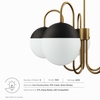 Stellar 5-Light Chandelier in Opal Satin Brass
