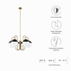Stellar 5-Light Chandelier in Opal Satin Brass