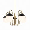Stellar 5-Light Chandelier in Opal Satin Brass