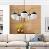Stellar 5-Light Chandelier in Opal Satin Brass