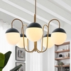 Stellar 5-Light Chandelier in Opal Satin Brass