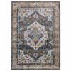 Success Anisah Distressed Floral Vintage Medallion 4x6 Area Rug in Gray Ivory Yellow Orange