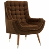Suggest Button Tufted Upholstered Velvet Lounge Chair