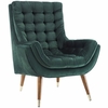 Suggest Button Tufted Upholstered Velvet Lounge Chair