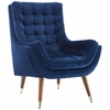 Suggest Button Tufted Upholstered Velvet Lounge Chair