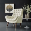 Suggest Button Tufted Upholstered Velvet Lounge Chair