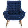 Suggest Button Tufted Upholstered Velvet Lounge Chair
