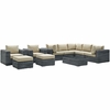 Summon 10 Piece Outdoor Patio Sunbrella&reg; Sectional Set