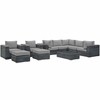 Summon 10 Piece Outdoor Patio Sunbrella&reg; Sectional Set