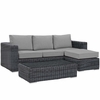 Summon 3 Piece Outdoor Patio Sunbrella&reg; Sectional Set