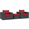 Summon 3 Piece Outdoor Patio Wicker Sectional Set