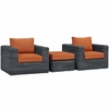 Summon 3 Piece Outdoor Patio Wicker Sectional Set