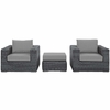 Summon 3 Piece Outdoor Patio Wicker Sectional Set