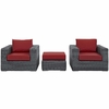 Summon 3 Piece Outdoor Patio Wicker Sectional Set