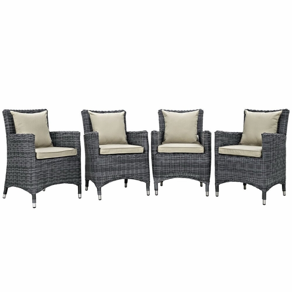 Summon 4 Piece Outdoor Patio Sunbrella&reg; Dining Set