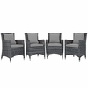 Summon 4 Piece Outdoor Patio Sunbrella&reg; Dining Set
