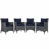 Summon 4 Piece Outdoor Patio Sunbrella&reg; Dining Set