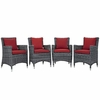 Summon 4 Piece Outdoor Patio Sunbrella&reg; Dining Set