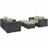 Summon 5 Piece Outdoor Patio Sunbrella&reg; Sectional Set