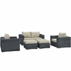 Summon 5 Piece Outdoor Patio Sunbrella&reg; Sectional Set