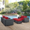 Summon 5 Piece Outdoor Patio Sunbrella&reg; Sectional Set