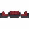 Summon 5 Piece Outdoor Patio Wicker Sectional Set