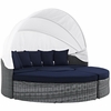 Summon Canopy Outdoor Patio Sunbrella&reg; Daybed in Canvas Navy