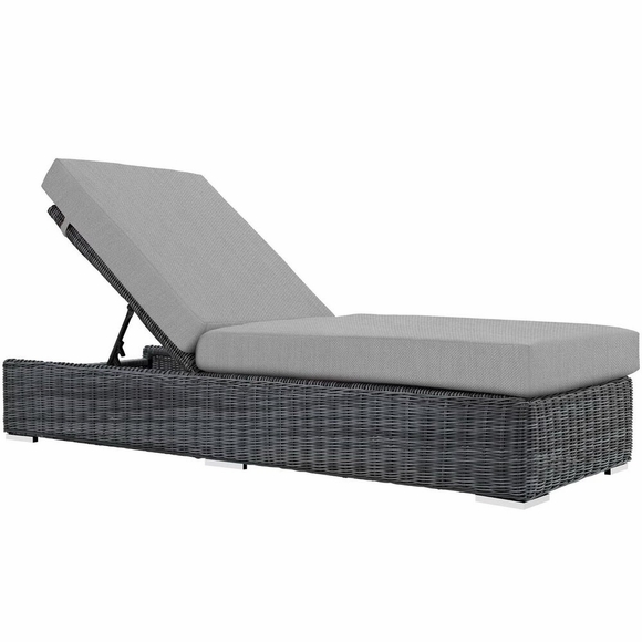 Summon Outdoor Patio Sunbrella&reg; Chaise Lounge in Canvas Gray