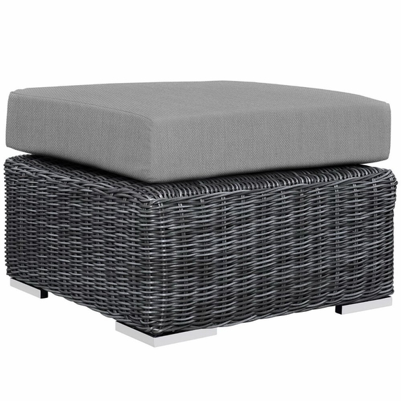 Summon Outdoor Patio Sunbrella&reg; Ottoman in Canvas Gray
