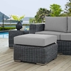 Summon Outdoor Patio Sunbrella&reg; Ottoman in Canvas Gray