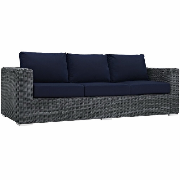 Summon Outdoor Patio Sunbrella&reg; Sofa in Canvas Navy