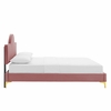 Sunny Performance Velvet King Bed in Dusty Rose