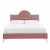 Sunny Performance Velvet King Bed in Dusty Rose