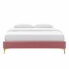 Sunny Performance Velvet King Bed in Dusty Rose
