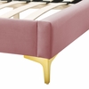 Sunny Performance Velvet King Bed in Dusty Rose