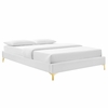 Leah Chevron Tufted Performance Velvet Queen Platform Bed-MOD-6977 in White
