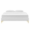 Leah Chevron Tufted Performance Velvet Queen Platform Bed-MOD-6977 in White