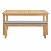 Syracuse 6 Piecce Outdoor Patio Eucalyptus Wood Dining Set in Natural Gray