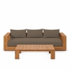 Tahoe 2-Piece Outdoor Patio Acacia Wood Sofa and Coffee Table Set