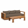 Tahoe 2-Piece Outdoor Patio Acacia Wood Sofa and Coffee Table Set