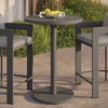Tahoe 31 Inch Round Outdoor Patio Aluminum Bar Table in Gray